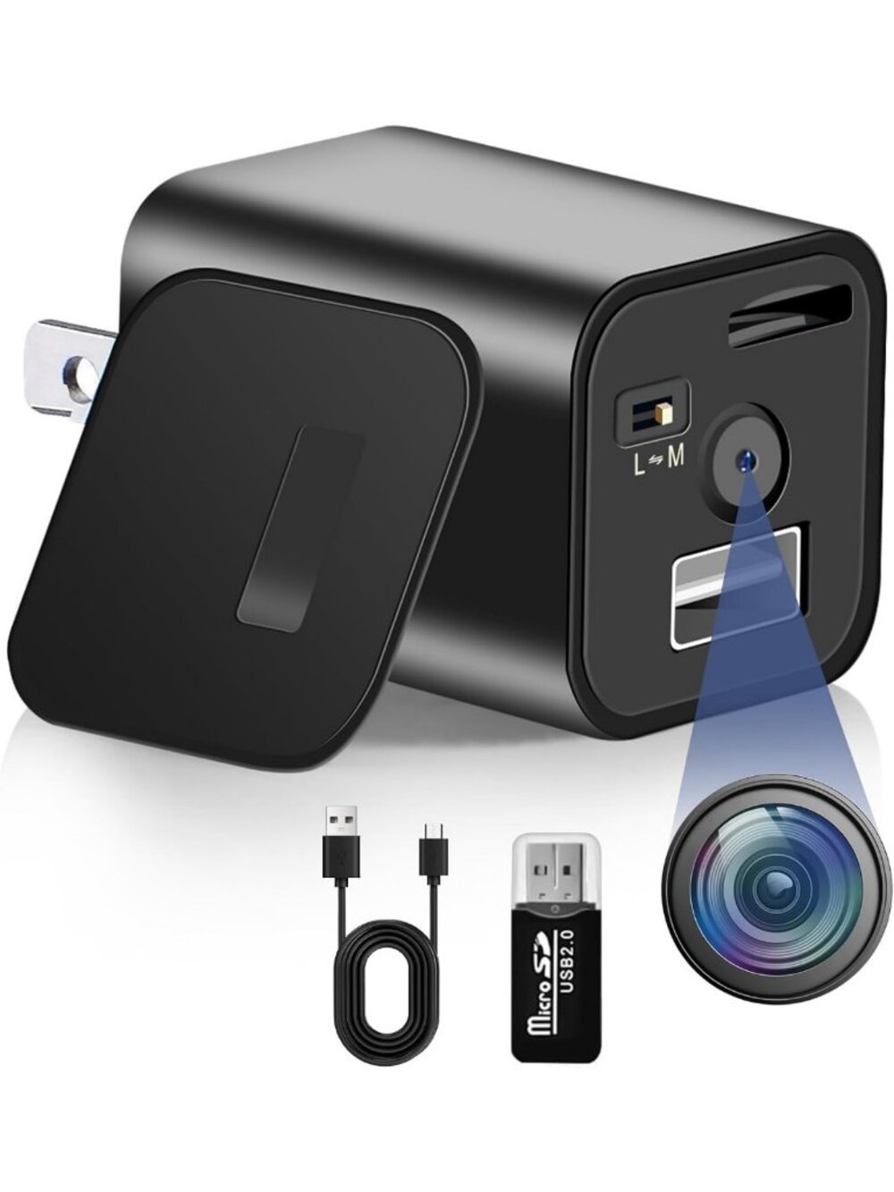 1080P Hidden Spy Camera USB Charger - Wireless Nanny Cam for Home Security